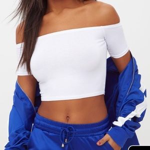 white off the shoulder crop top!